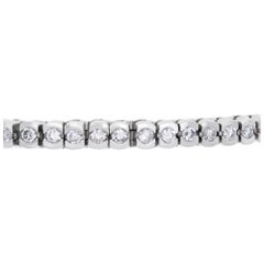 Diamond Tennis Bracelet in Platinum with Approximately 6 Carats in Round Diamond