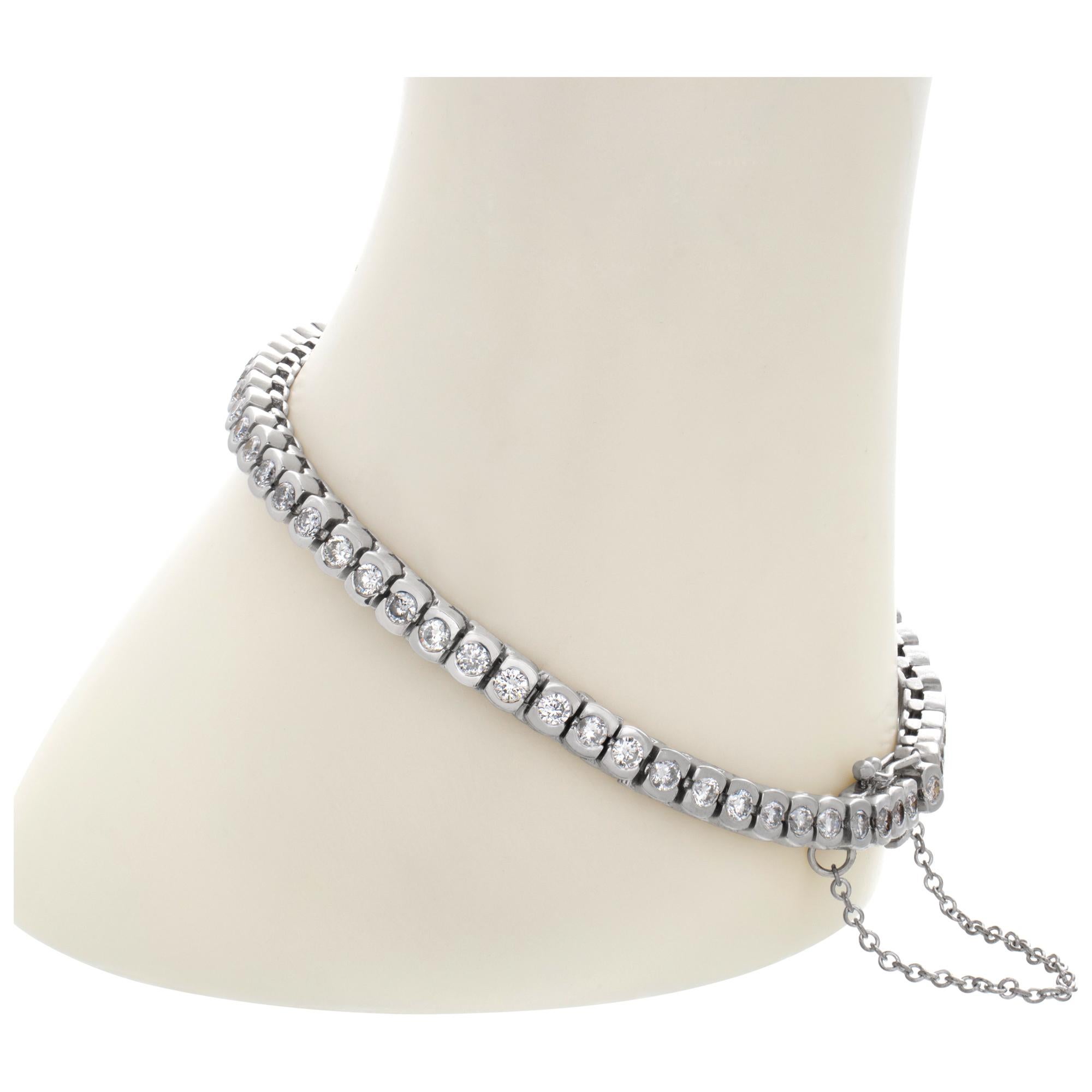 De las mujeres Pulsera de Tenis de Diamantes en Platino con Aproximadamente 6 Quilates en Diamante Redondo en venta