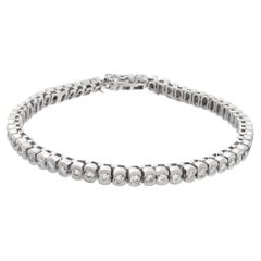 Bracelet tennis en platine avec diamants d'environ 6 carats et diamants ronds