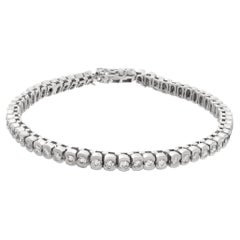 Diamond Tennis Bracelet in Platinum with Approximately 6 Carats in Round Diamond