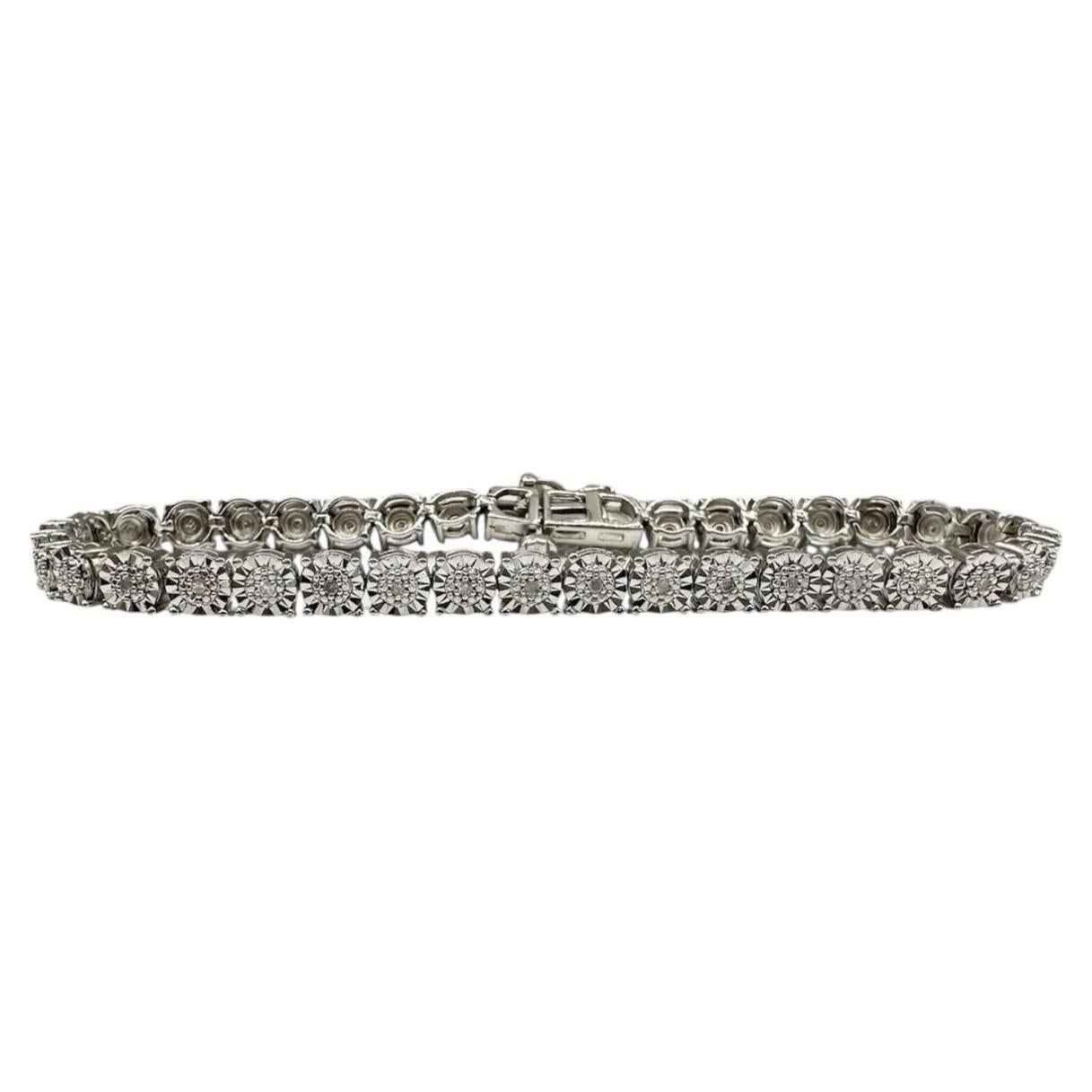 Pulsera de Tenis con Diamantes en Plata de Ley - 0,25ctw, 7in, Nuevo en venta