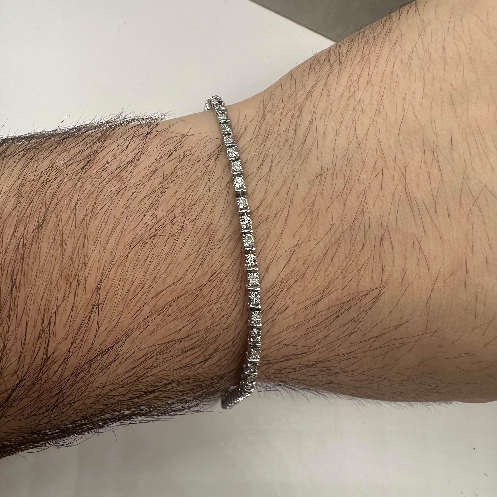 Diamant-Tennisarmband aus Sterlingsilber - 0,25ctw IJ I Reinheit, 7 1/8