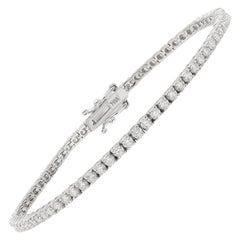 Pulsera Tenis Diamantes 14 Kilates Diamantes Naturales Oro Blanco 2.0ct G-VS