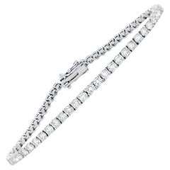 Bracelet de tennis en diamant taille ronde et brillante 3,75 carats or 18K