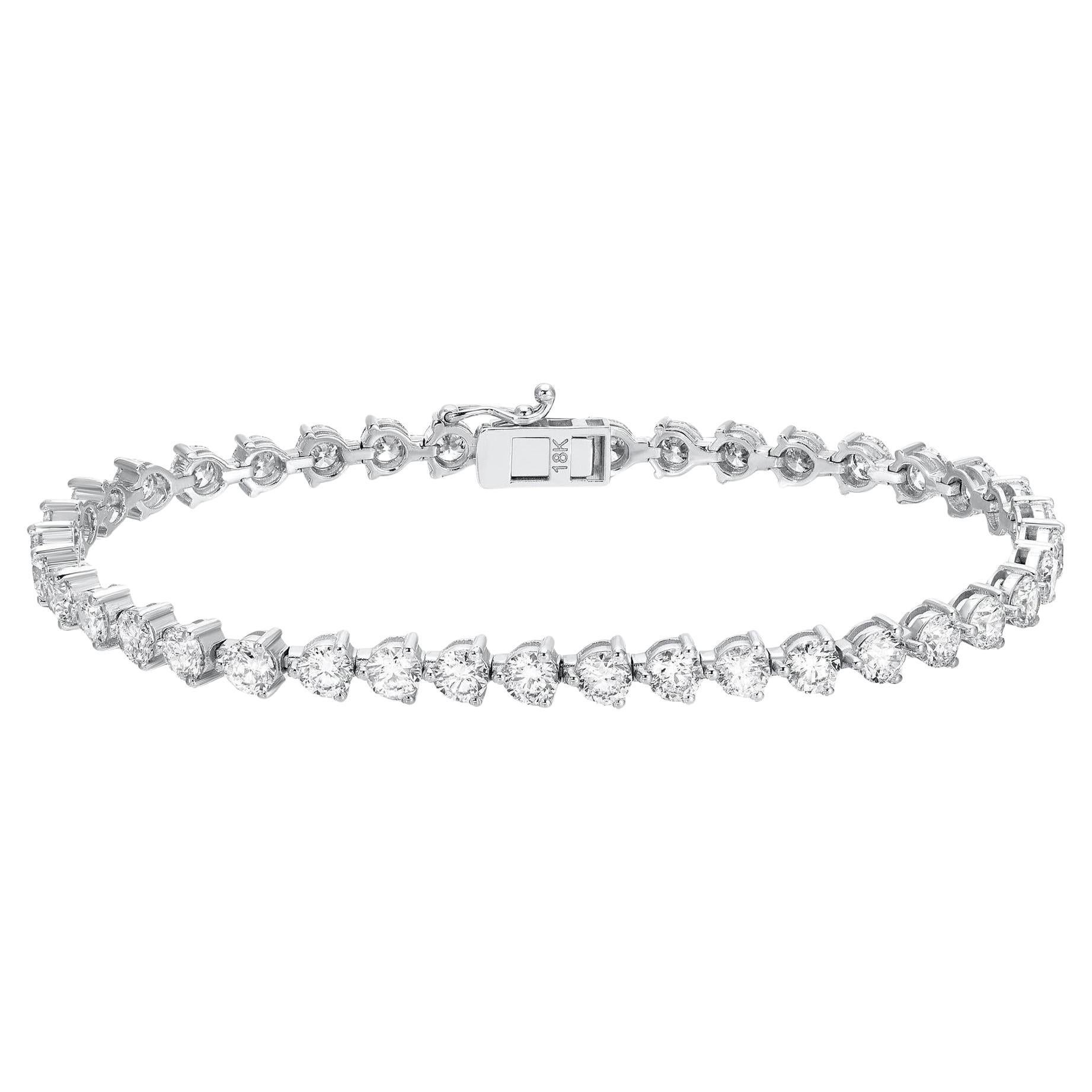 Diamant-Tennisarmband, Rundschliff 9,2 Karat 18K Weißgold