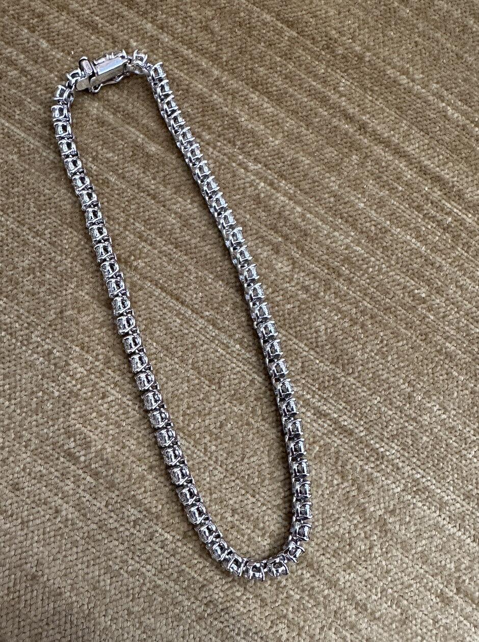 Diamond Tennis Bracelet Rounds 5.17 Carat Total Weight in Platinum 7.5 inches In Excellent Condition For Sale In La Jolla, CA