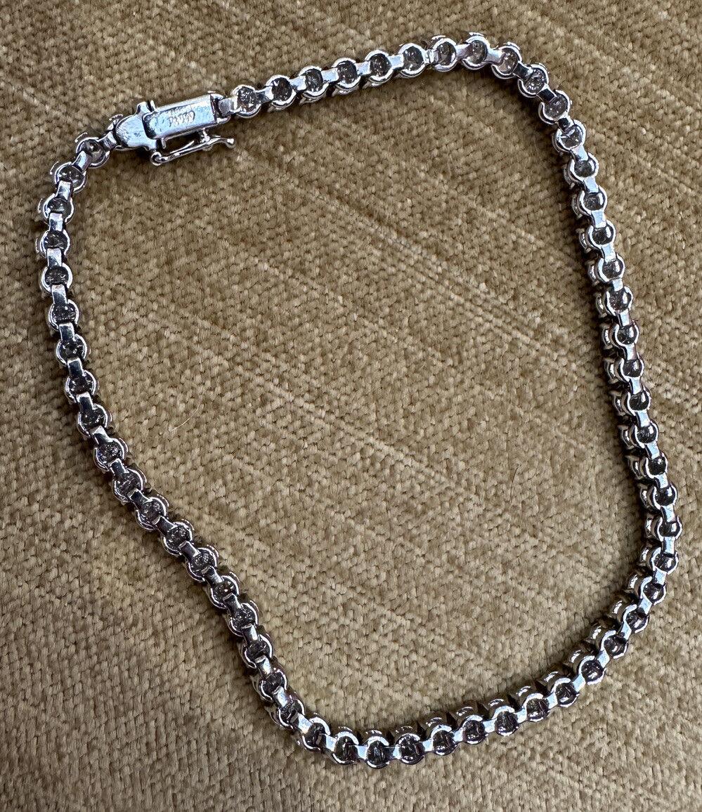 Women's or Men's Diamond Tennis Bracelet Rounds 5.17 Carat Total Weight in Platinum 7.5 inches For Sale