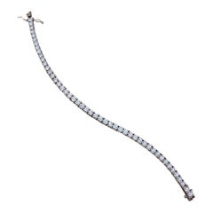 Bracelet de tennis en diamants ronds de 7 carats en or blanc 14k 7 pouces