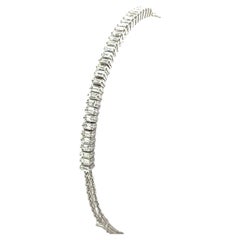 Diamond Tennis Bracelet Set With 1.0ct Baguette Natural Diamonds in 18ct Gold