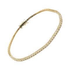 Diamond Tennis Bracelet Set With 1.0ct Natural Diamonds in 14ct Yellow Gold