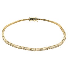 Pulsera de tenis de diamantes engastada con diamantes naturales de 1,0 ct en oro amarillo de 14 ct