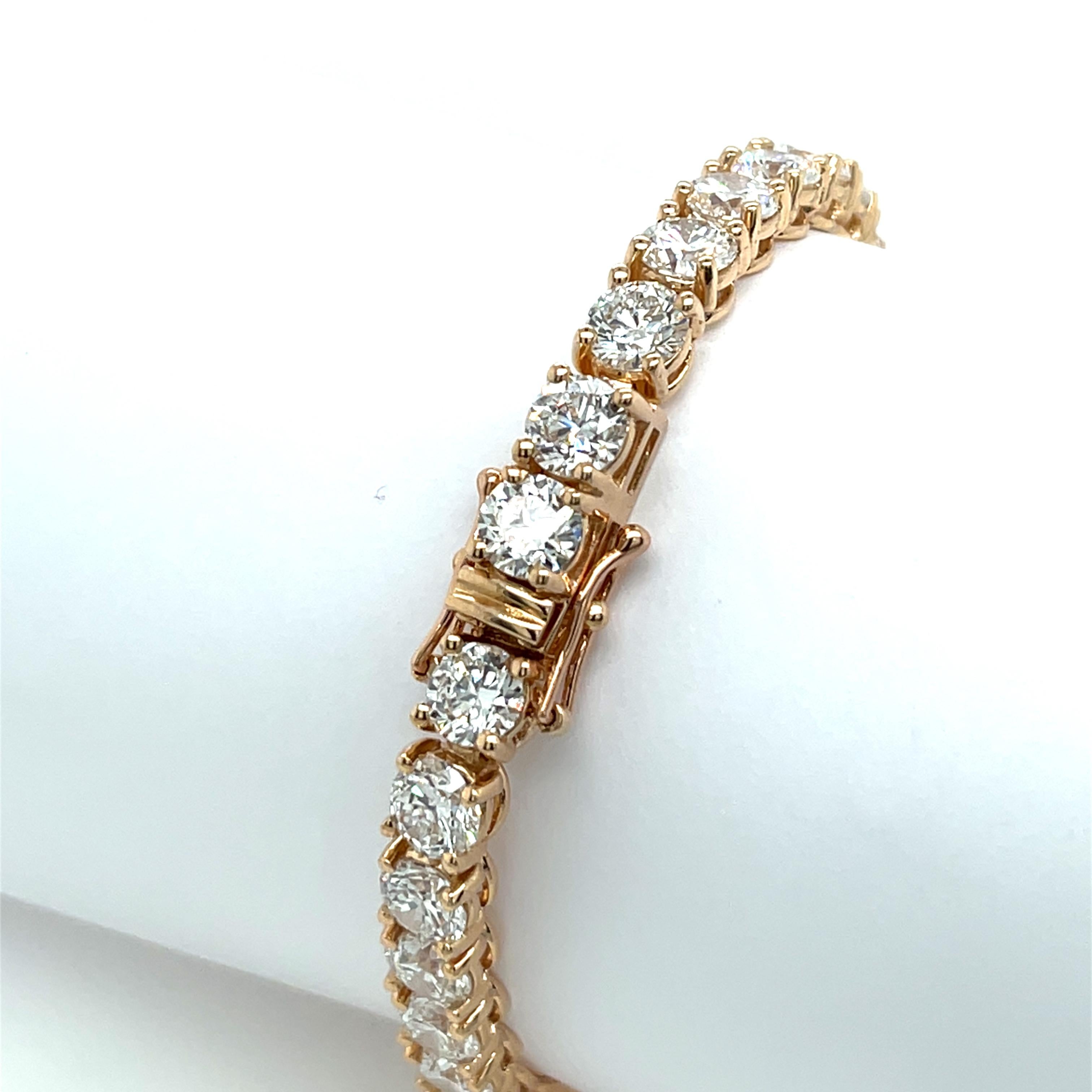 Round Cut Diamond Tennis Bracelet Set With 21.17ct Lab Created Diamonds