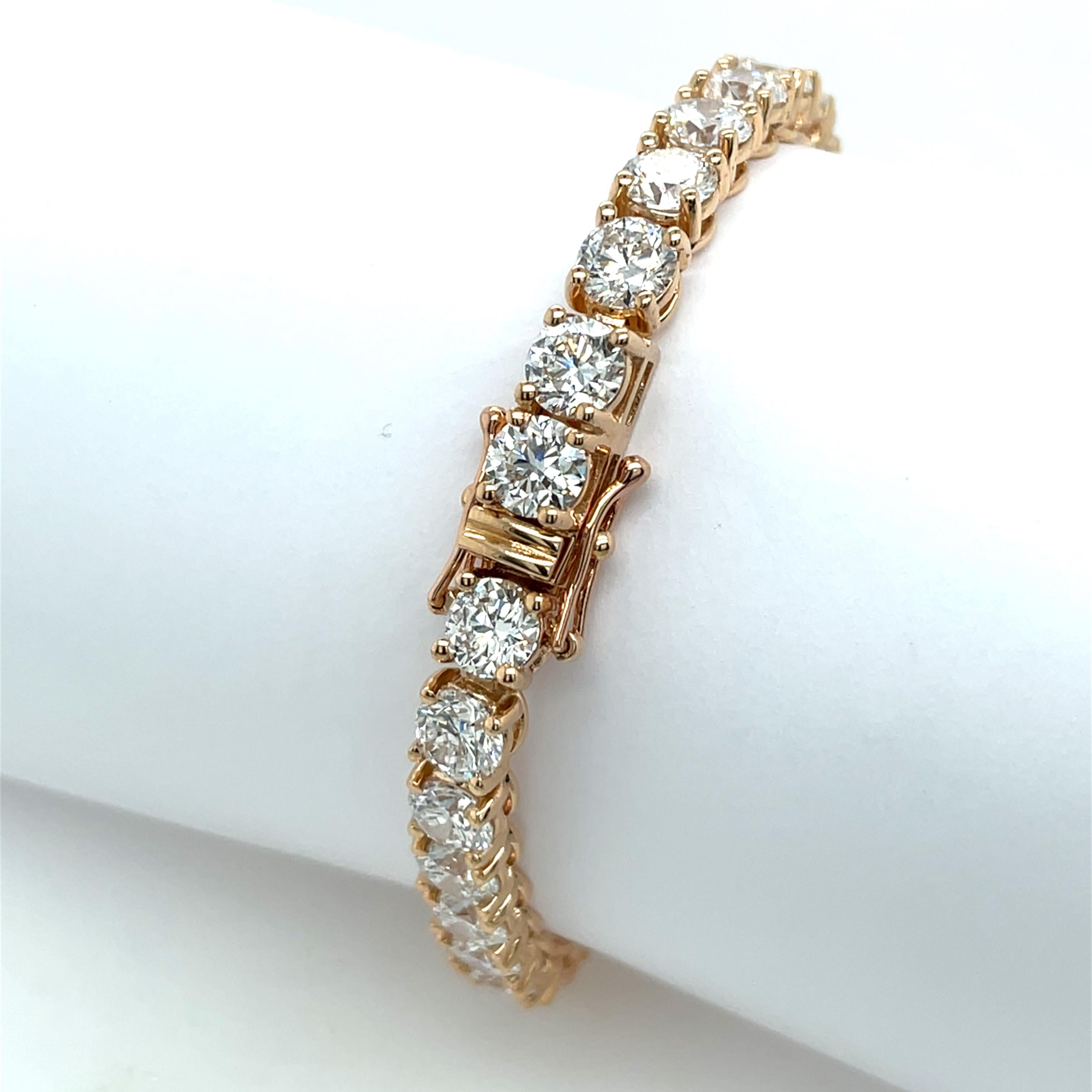 Diamond Tennis Bracelet Set With 21.17ct Lab Created Diamonds In New Condition In London, GB