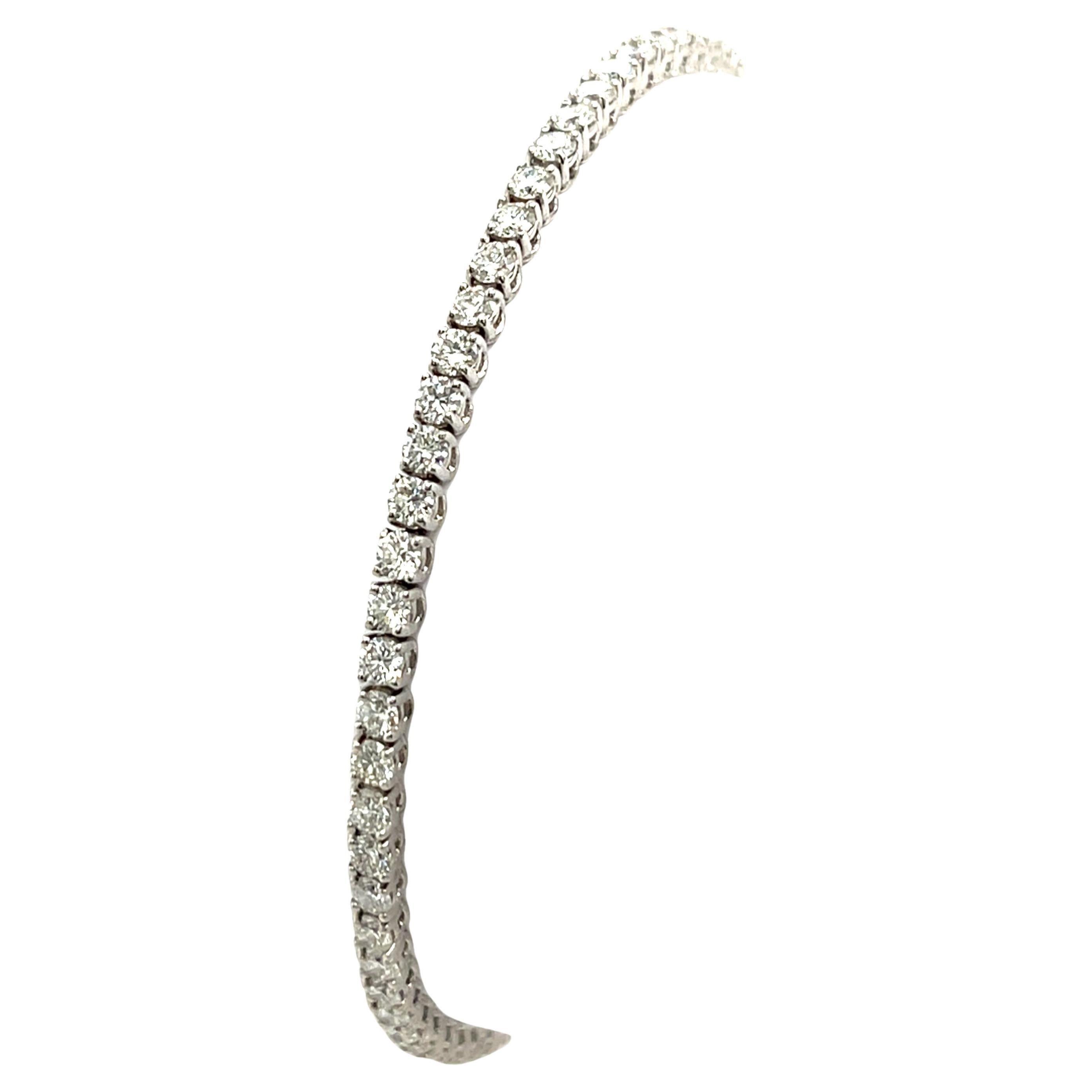 Diamond Tennis Bracelet Set With 3.50ct Natural Diamonds in 18ct White Gold