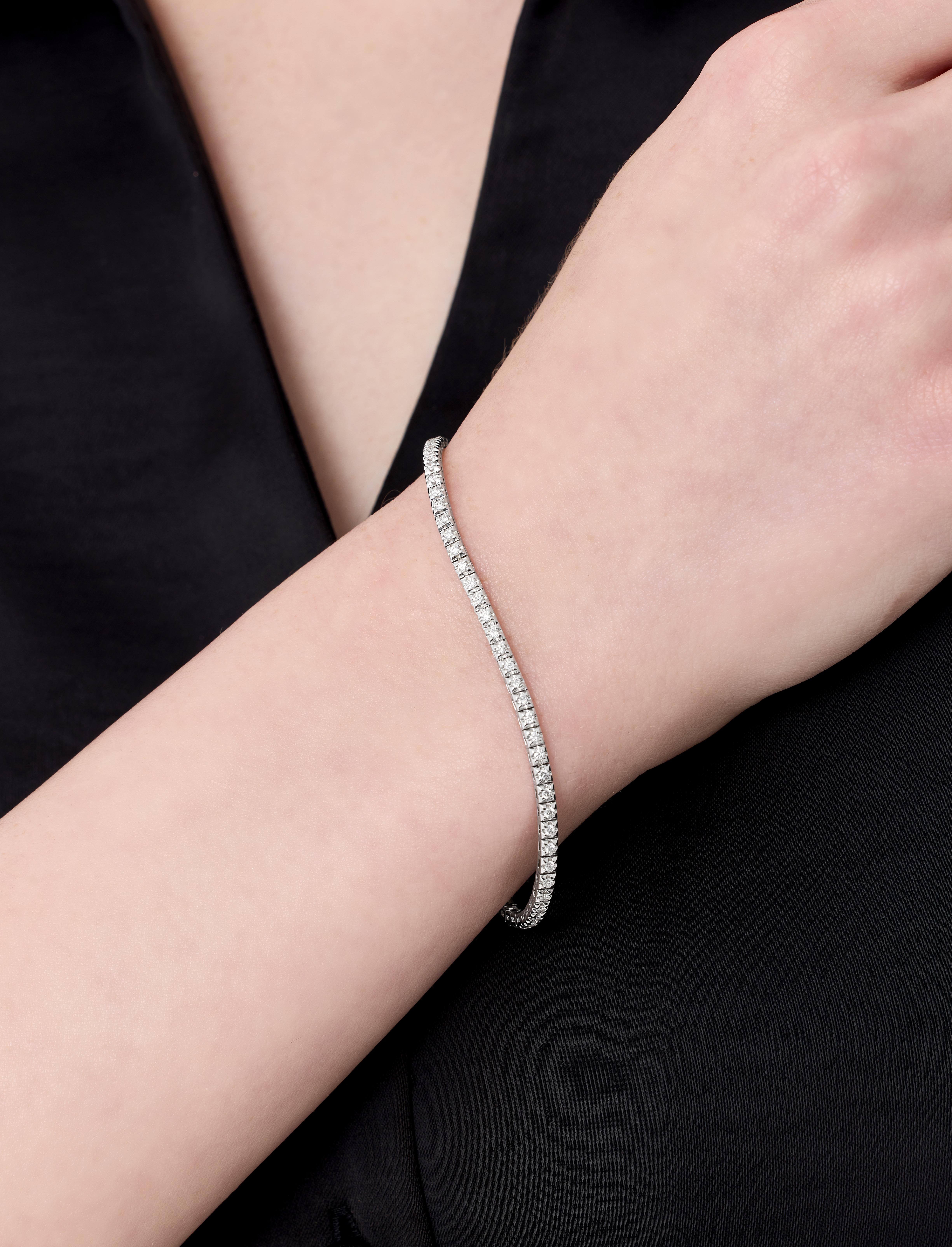 The Kizuna Collection is a sophisticated line of tennis necklaces and bracelets that symbolizes enduring connections and timeless elegance. Named after the Japanese word “kizuna,” which means “bond” and “connection,” this collection embodies the