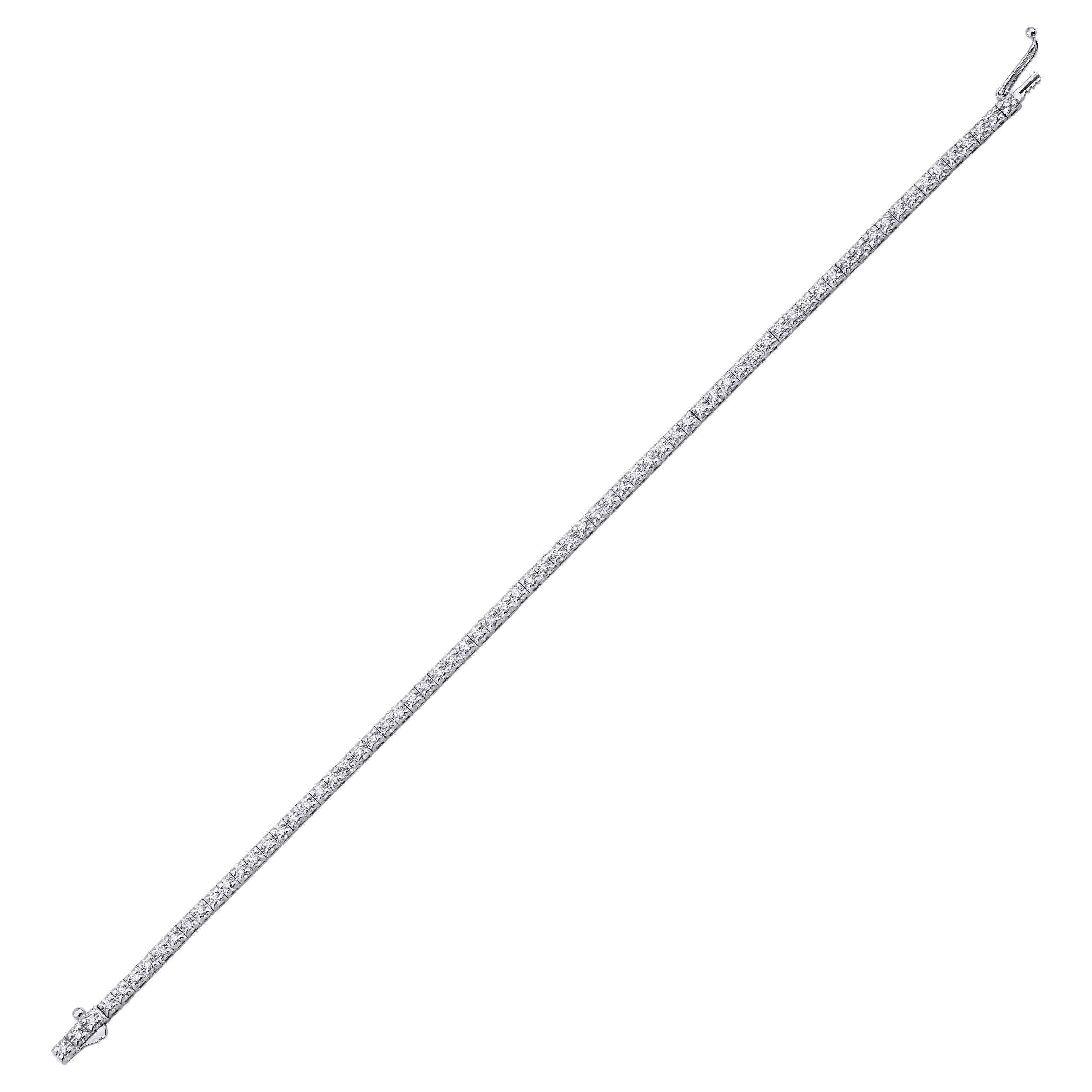 Diamond Tennis Bracelet Solid Gold 0.81ct For Sale
