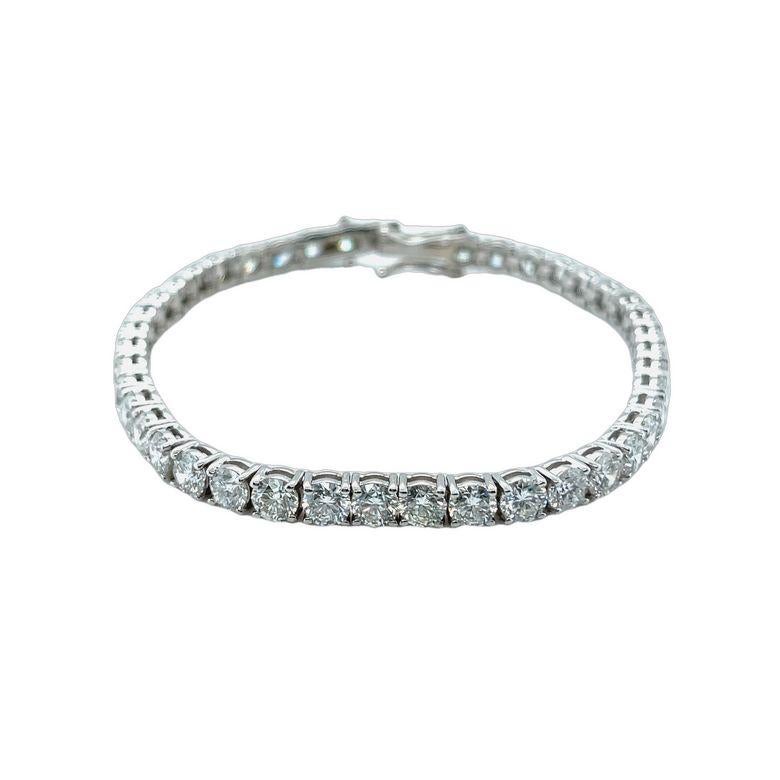 Bracciale tennis con diamanti bianchi rotondi 12,70 carati, colore H, purezza SI, 14 carati. In condizioni Nuovo in vendita a New York, NY