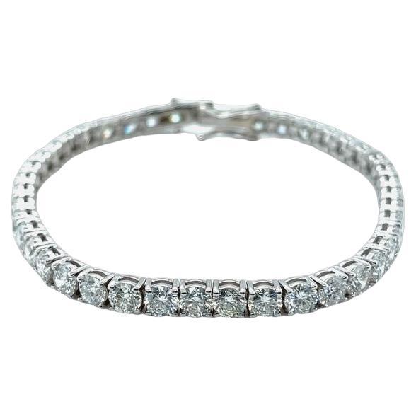 Diamant-Tennisarmband mit weißen runden Diamanten 12,70CT, H Farbe SI Reinheit 14KW