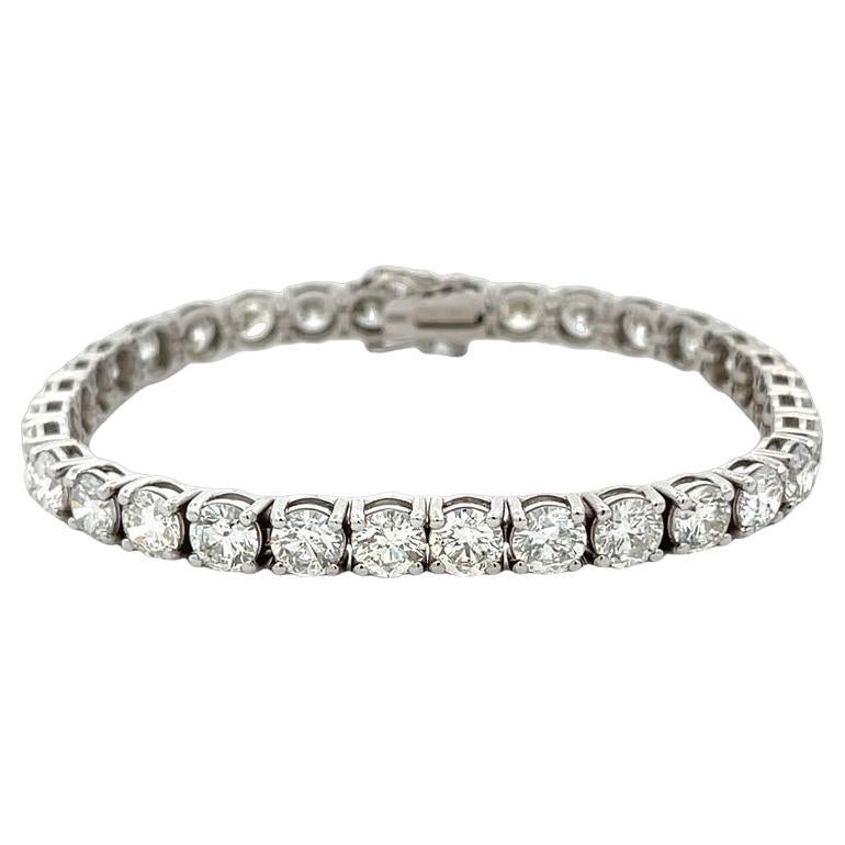 Diamant-Tennisarmband mit weißen runden Diamanten 16,79CT, H Farbe SI Reinheit 14KW
