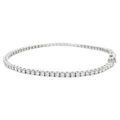  Diamant-Tennisarmband mit weißen runden Diamanten 3,18CT, H Farbe SI Klarheit in 14KW