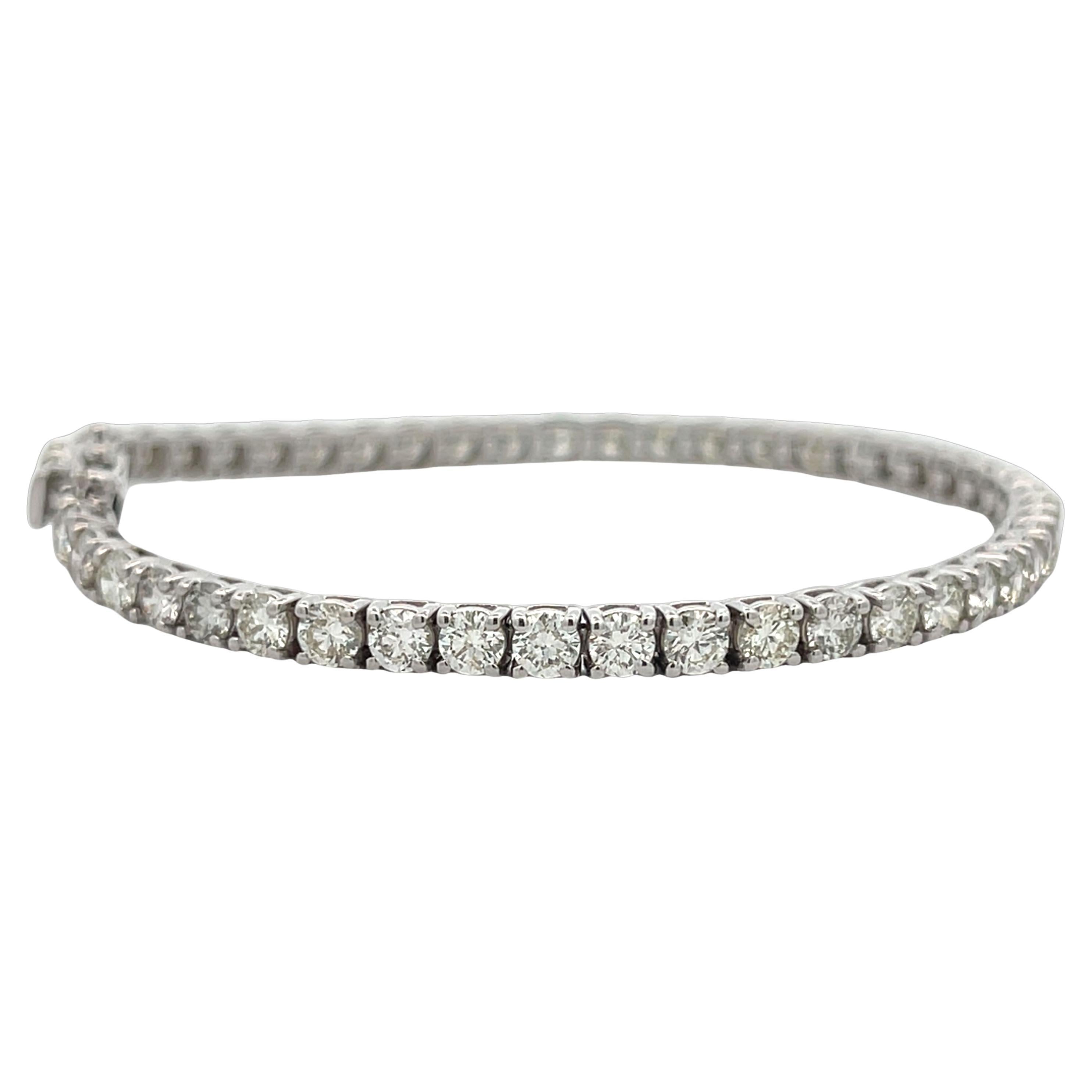 Diamant-Tennisarmband Weiße mit runden Diamanten 7,12CT, H Farbe SI Reinheit 14KW
