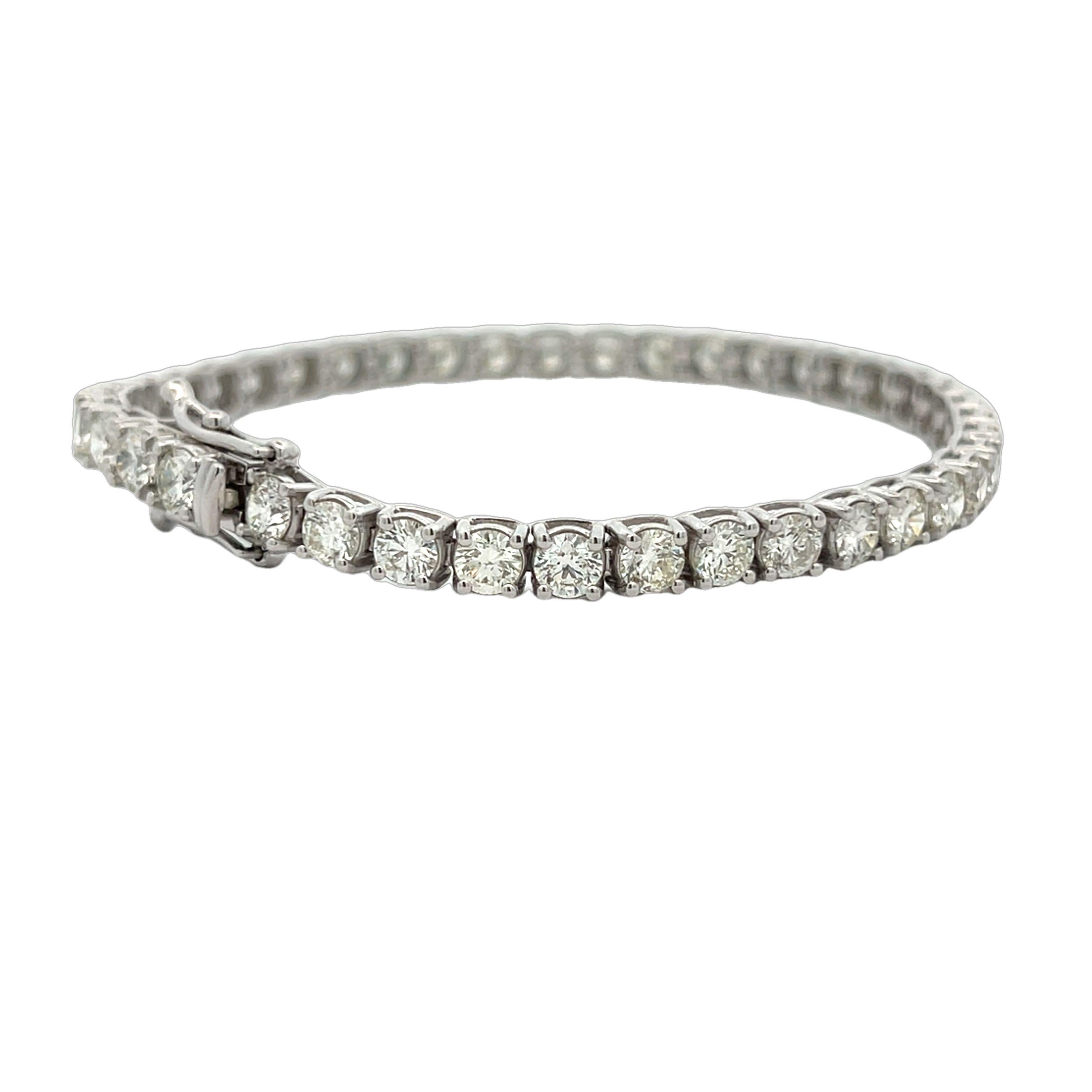 Pulsera de tenis de diamantes Diamantes redondos blancos 8,88CT, color H claridad SI 14KW Corte redondo en venta