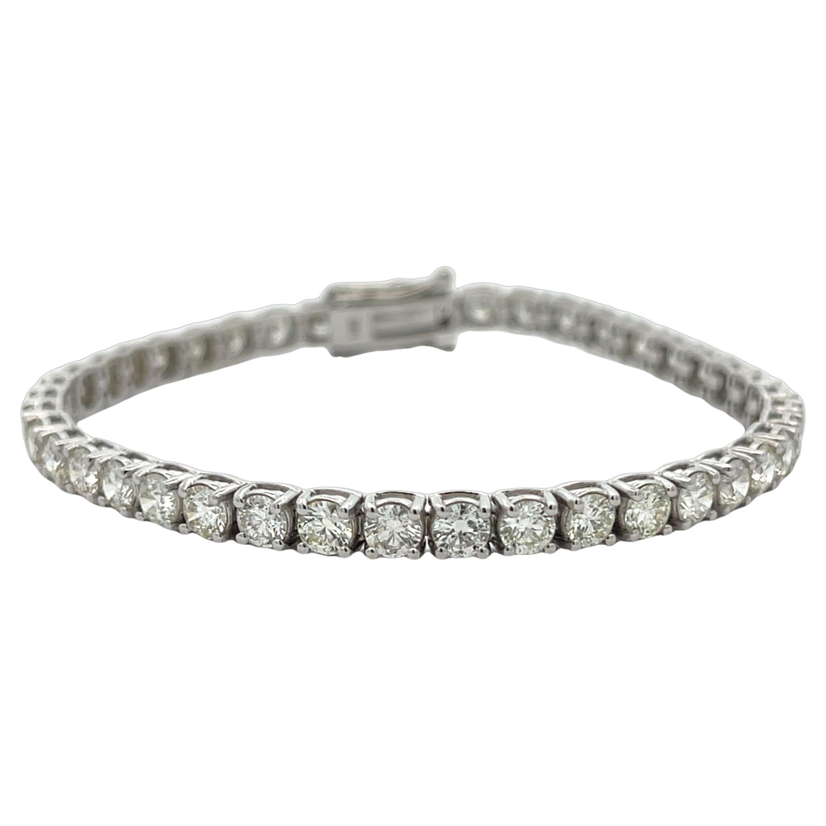 Diamant-Tennisarmband mit weißen runden Diamanten 8,88CT, H Farbe SI Reinheit 14KW