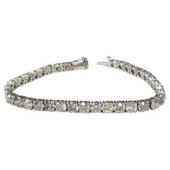 Pulsera de tenis de diamantes con 15,03 quilates engastados en oro blanco de 14k