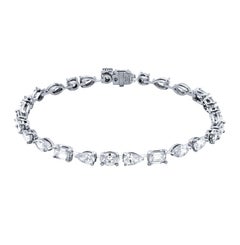 Diamond Tennis Bracelet with Mixed Shape Diamonds