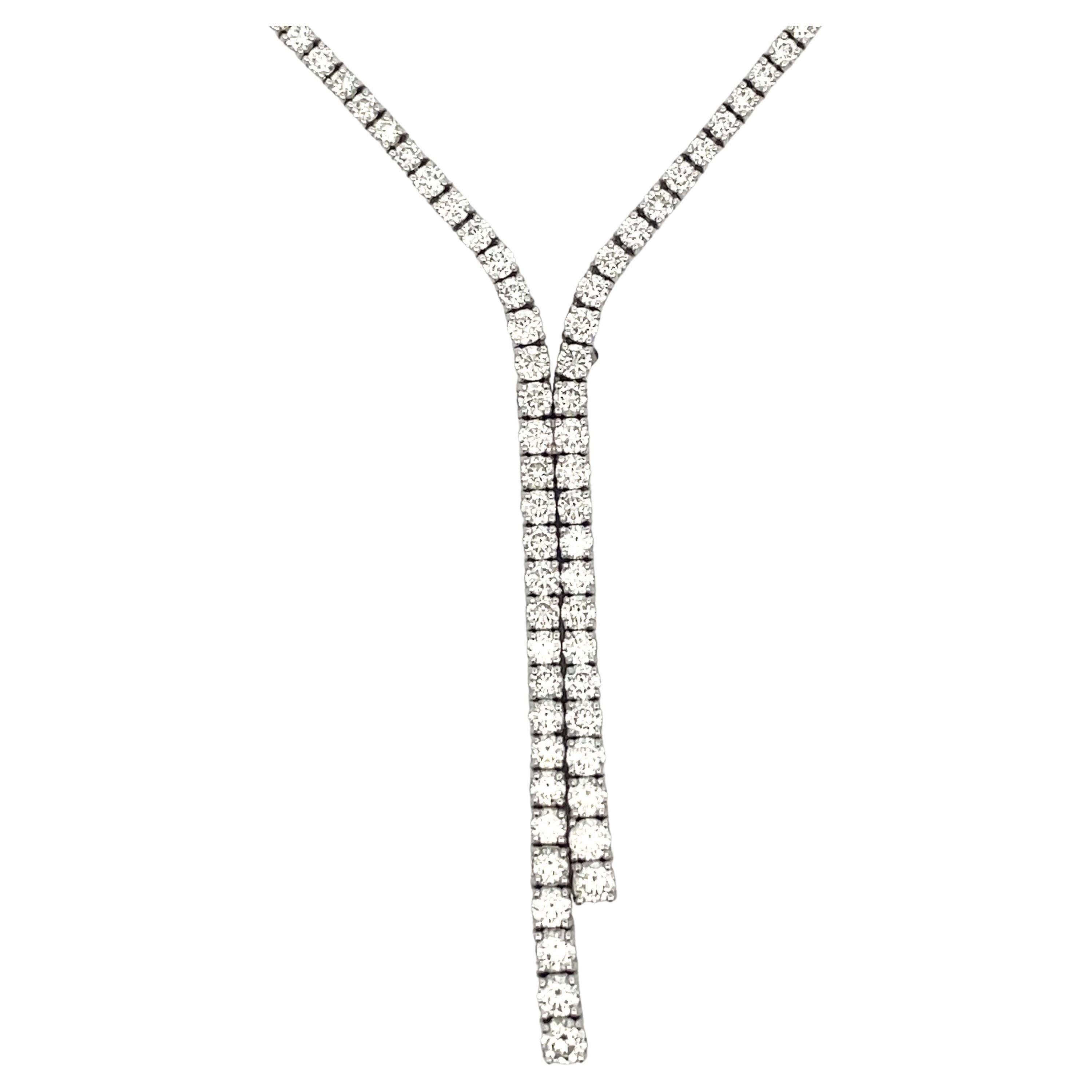Diamant-Tennis-Tropfen-Illusion-Halskette 7,52 Karat 14 Karat Weißgold G-H SI1-2 für Damen oder Herren im Angebot