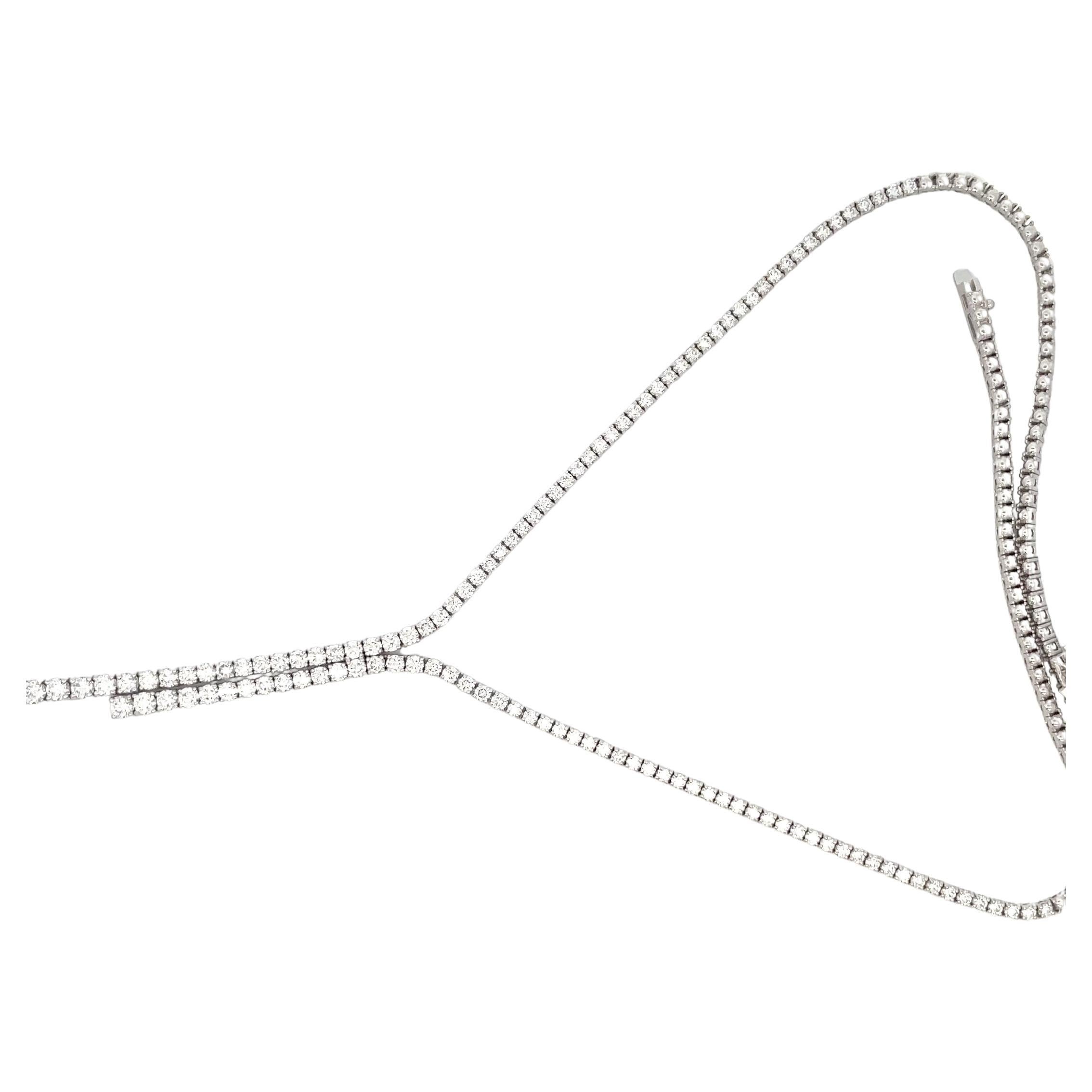 Diamant-Tennis-Tropfen-Illusion-Halskette 7,52 Karat 14 Karat Weißgold G-H SI1-2 im Angebot 2