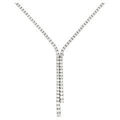 Collana Tennis Drop Illusion con diamanti 7,52 carati in oro bianco 14 carati G-H SI1-2