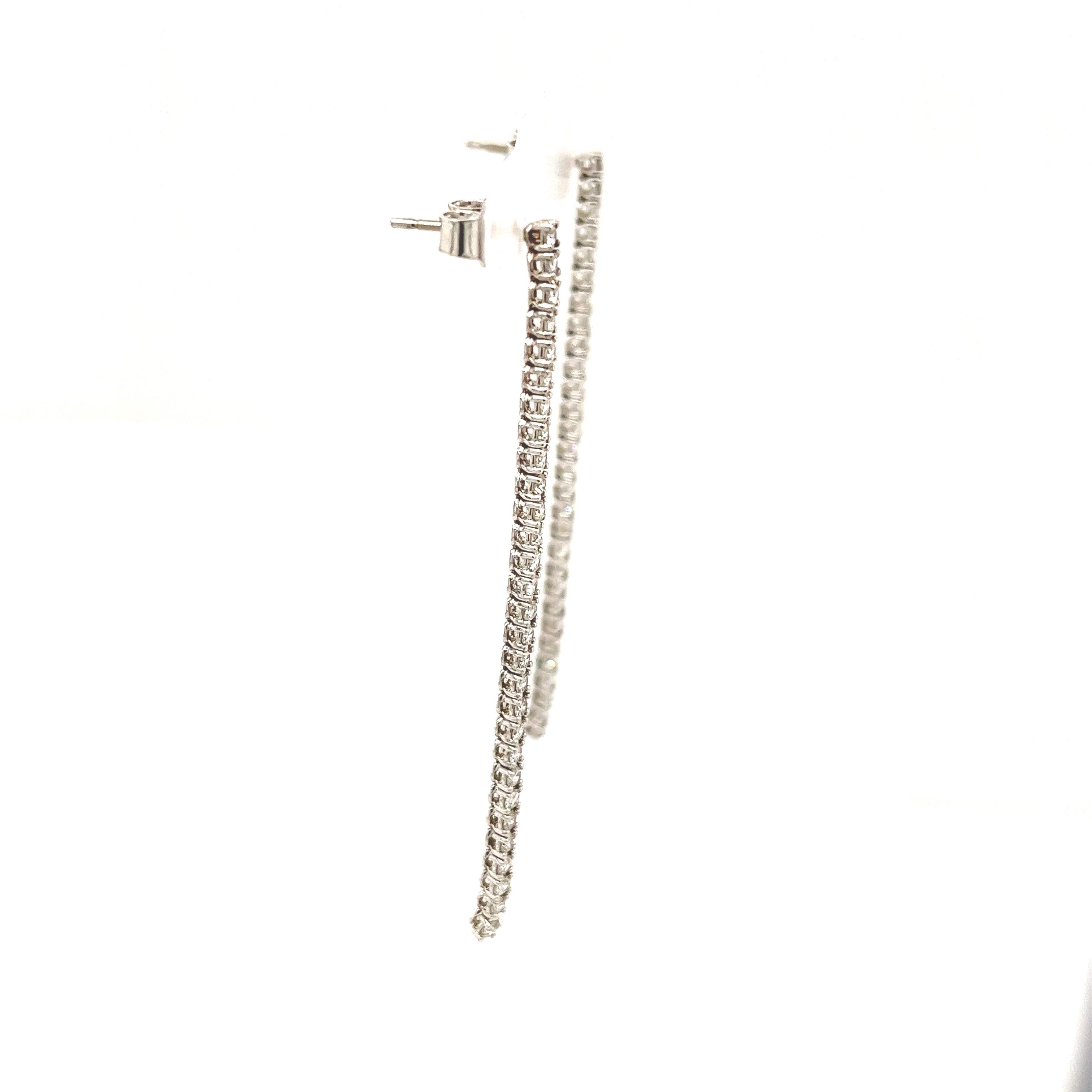 Modern Diamond Tennis Earrings Set with 1.16ct of Diamonds in 18ct White Gold For Sale