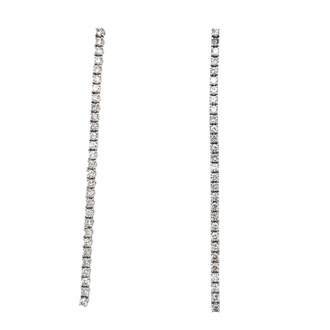 Diamond Tennis Earrings Set with 1.16ct of Diamonds in 18ct White Gold For Sale