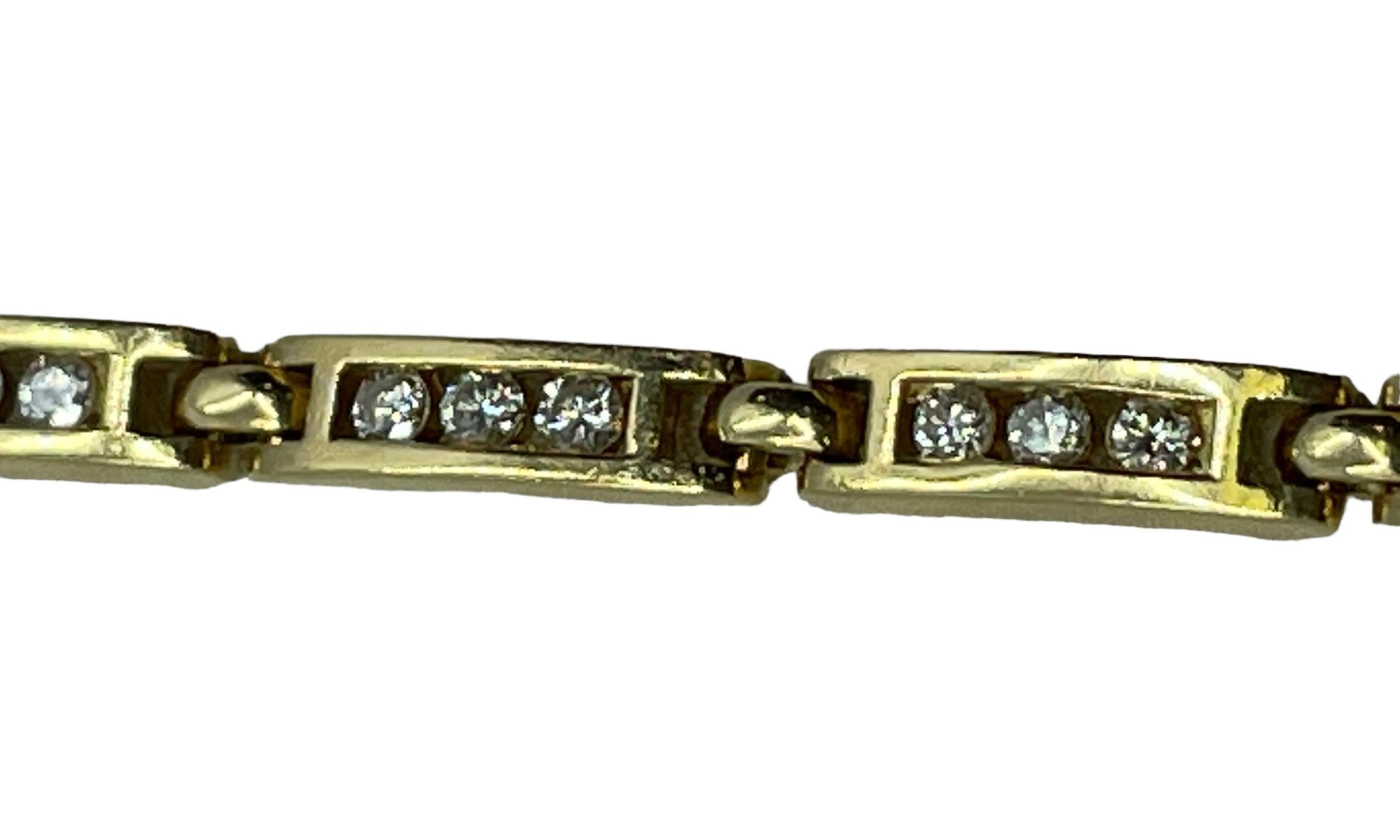 Diamond Tennis Line Bracelet In Good Condition For Sale In Mammoth Lakes, CA