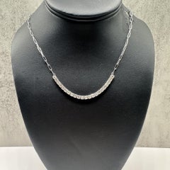 Diamant-Tennis-Kette aus 14 Karat Weißgold, 3 Karat Gesamtgewicht, 48 cm, neu