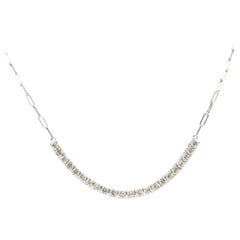 Diamant-Tennis-Kette aus 14 Karat Weißgold, 3 Karat Gesamtgewicht, 48 cm, neu