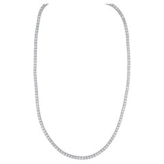 Diamond Tennis Necklace 11.5 Carats 18K Gold