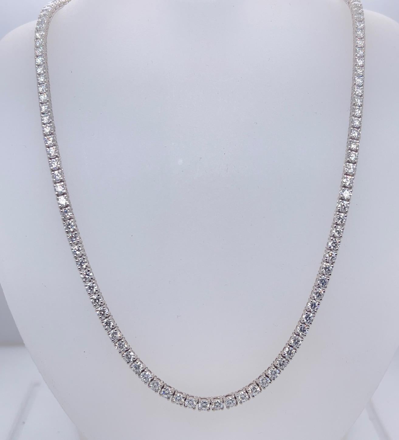 Diamond Tennis Necklace 11.51 carats 16.5