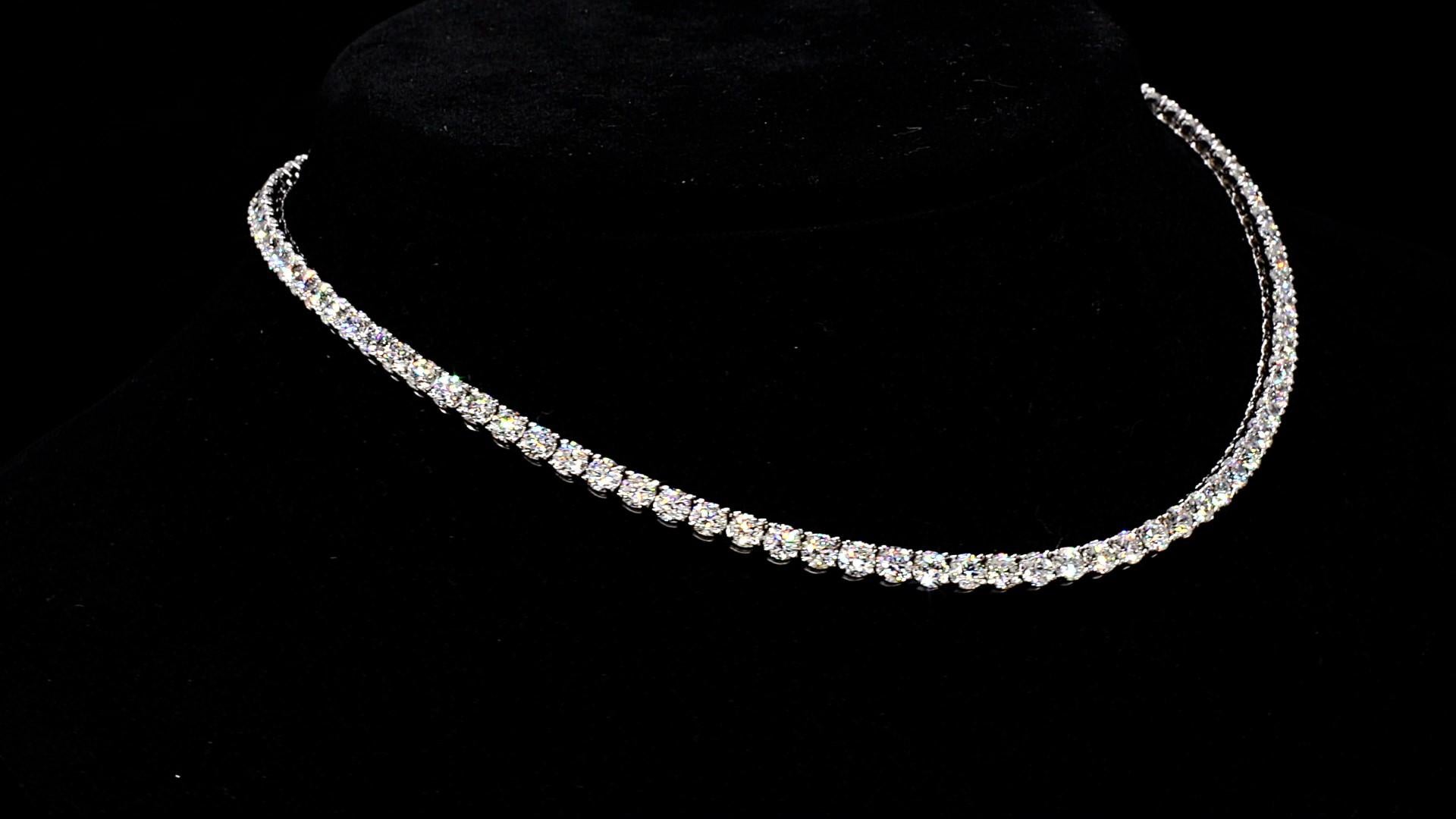 Diamond Tennis Necklace 11.75 carats 16.0