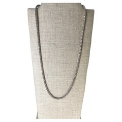 Diamant-Tennis-Halskette 14kt Weißgold 3,51 Karat 16 Zoll lange Halskette Chocker mit Diamanten
