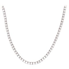 Diamond Tennis Necklace 15.33 Carats 14 Karat White Gold G SI2