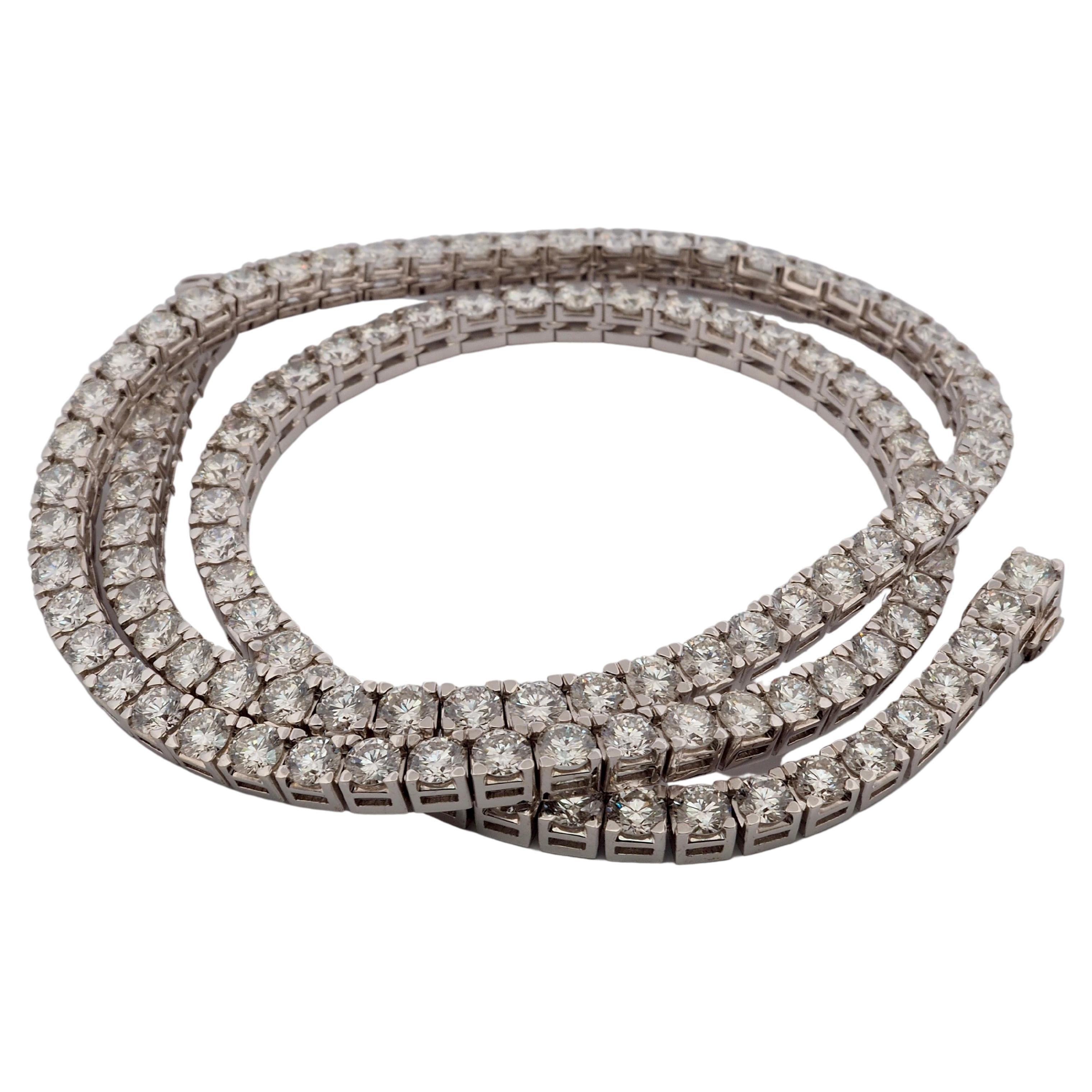 Diamond Tennis Necklace, 19.72 ct