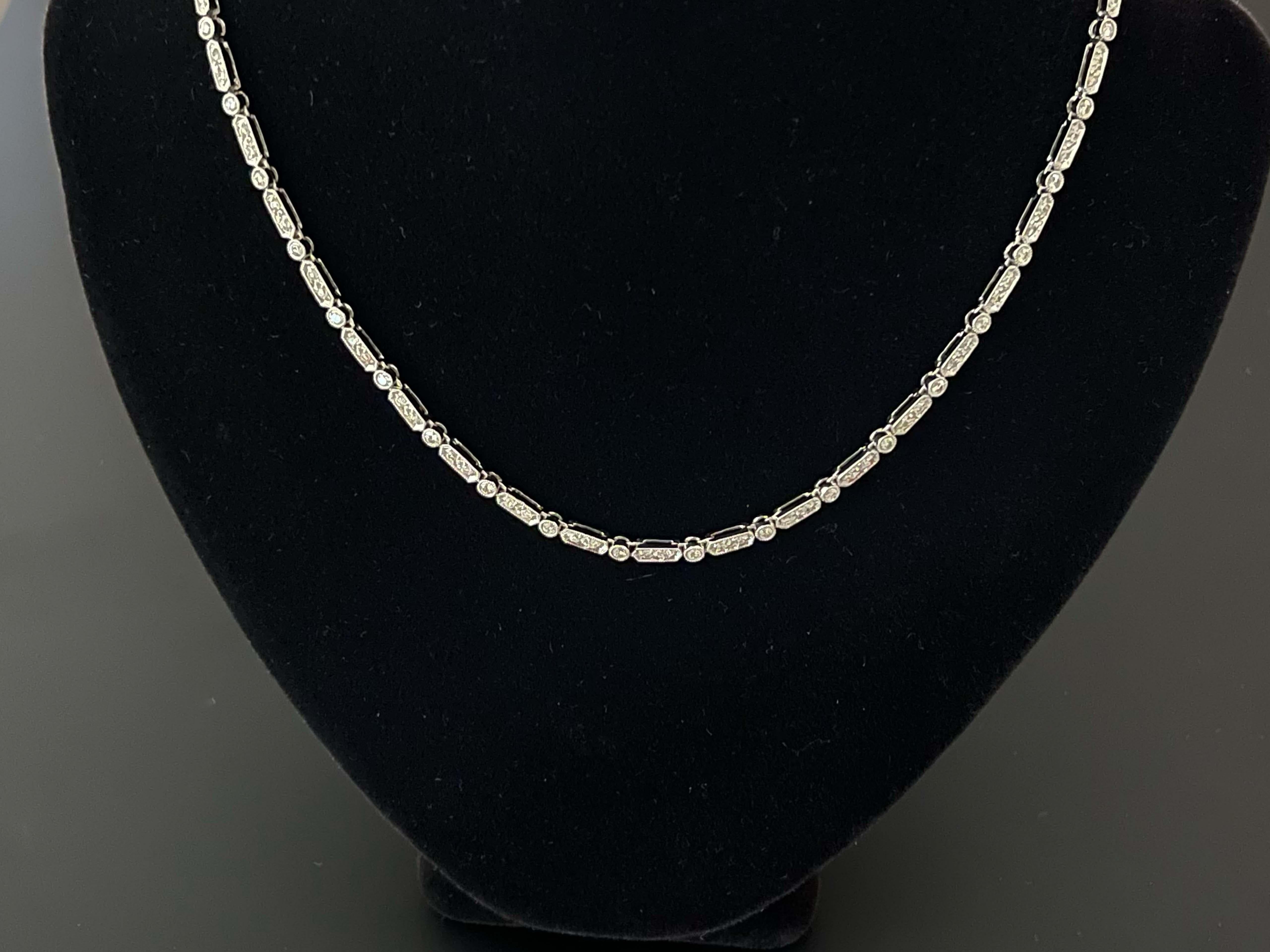 petite diamond tennis necklace