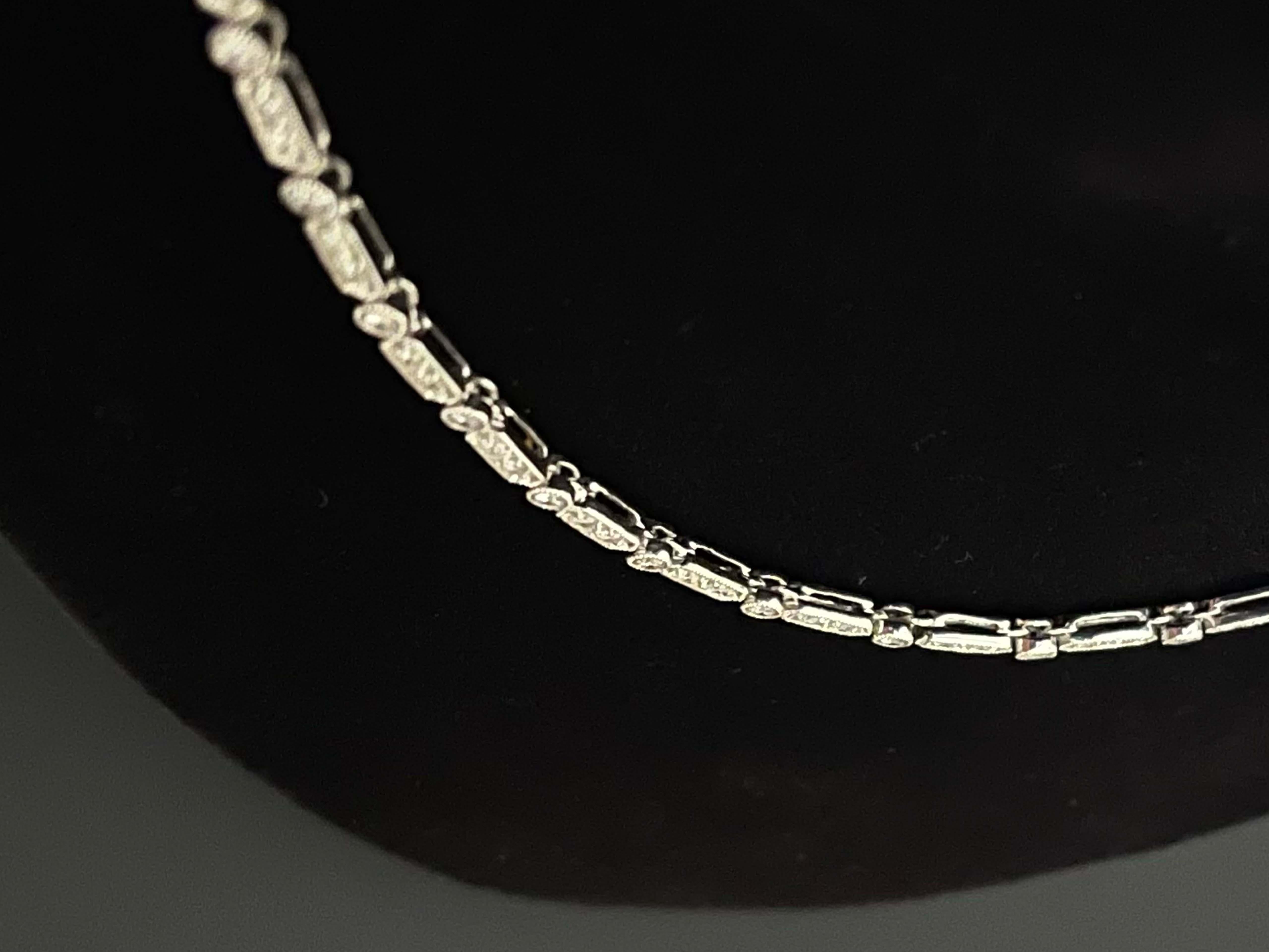 Modern Diamond Tennis Necklace 2.30 Ct in 18K White Gold For Sale