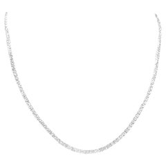 Diamond Tennis Necklace 5.3 Carats 18K Gold