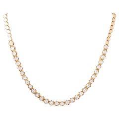 Collier de tennis en diamant en or massif 14K (certifié)