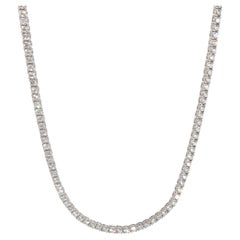 Diamond Tennis Necklace in 14K White Gold 8.1 CTW
