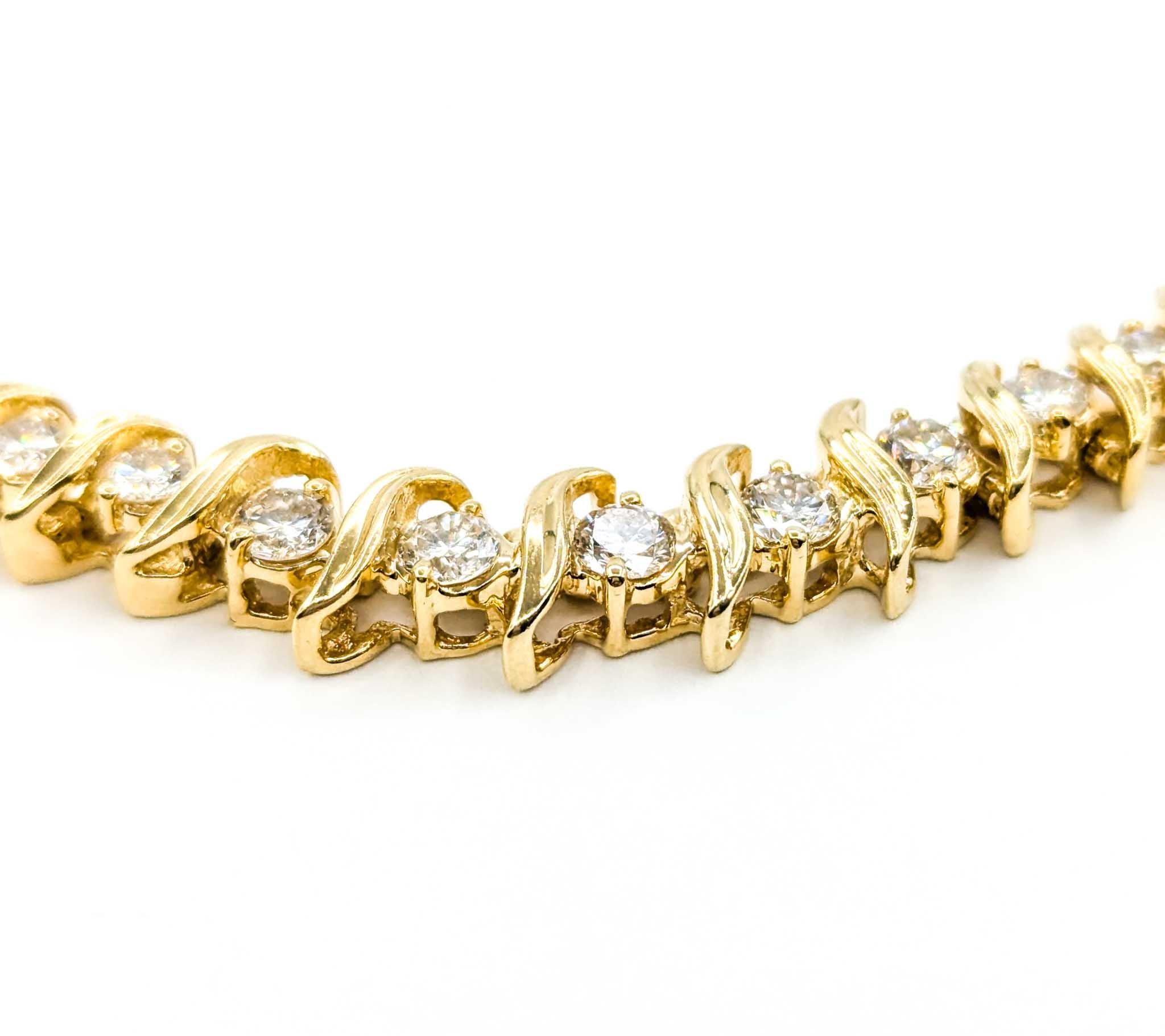 Diamond Tennis Necklace in 14k Yellow Gold 4