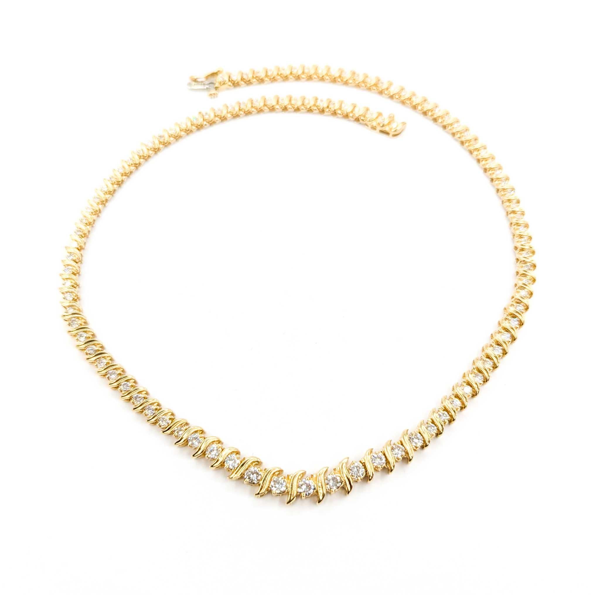 Diamond Tennis Necklace in 14k Yellow Gold 7